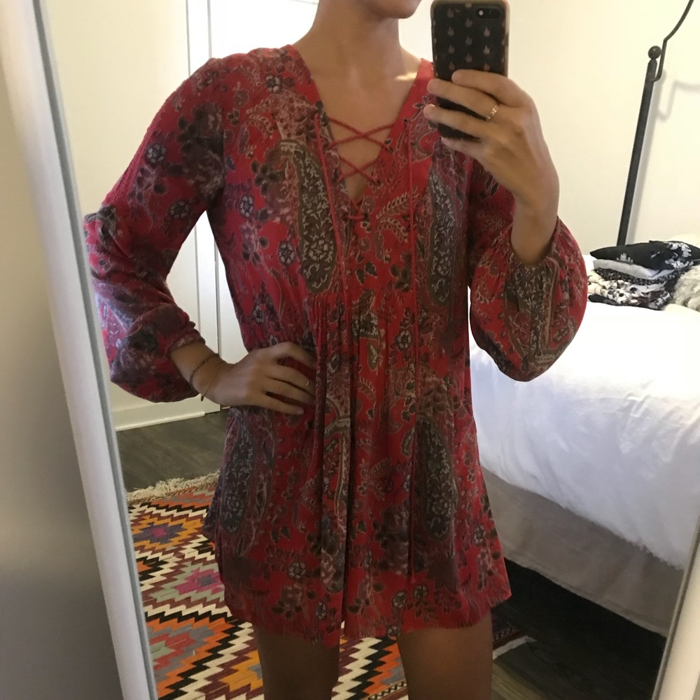FREE PEOPLE paisley printed mini dress